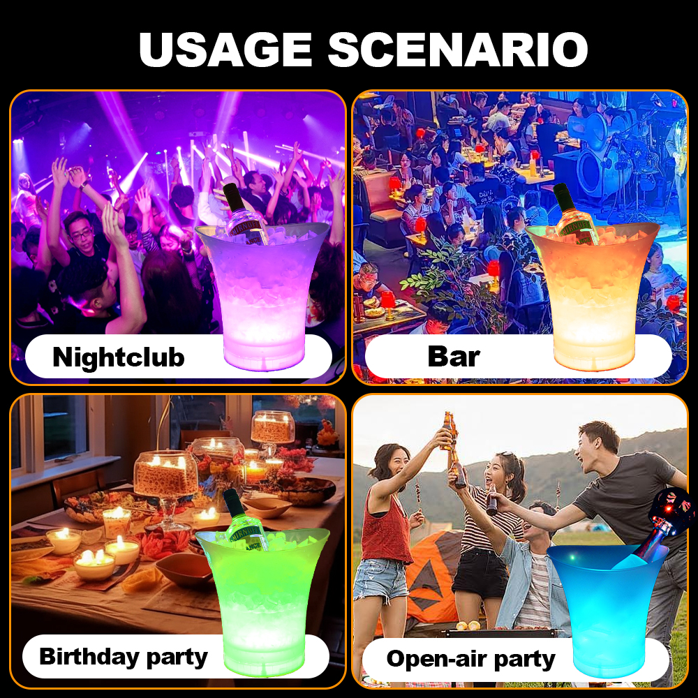 Choose high-quality plastic led ice bucket 3
